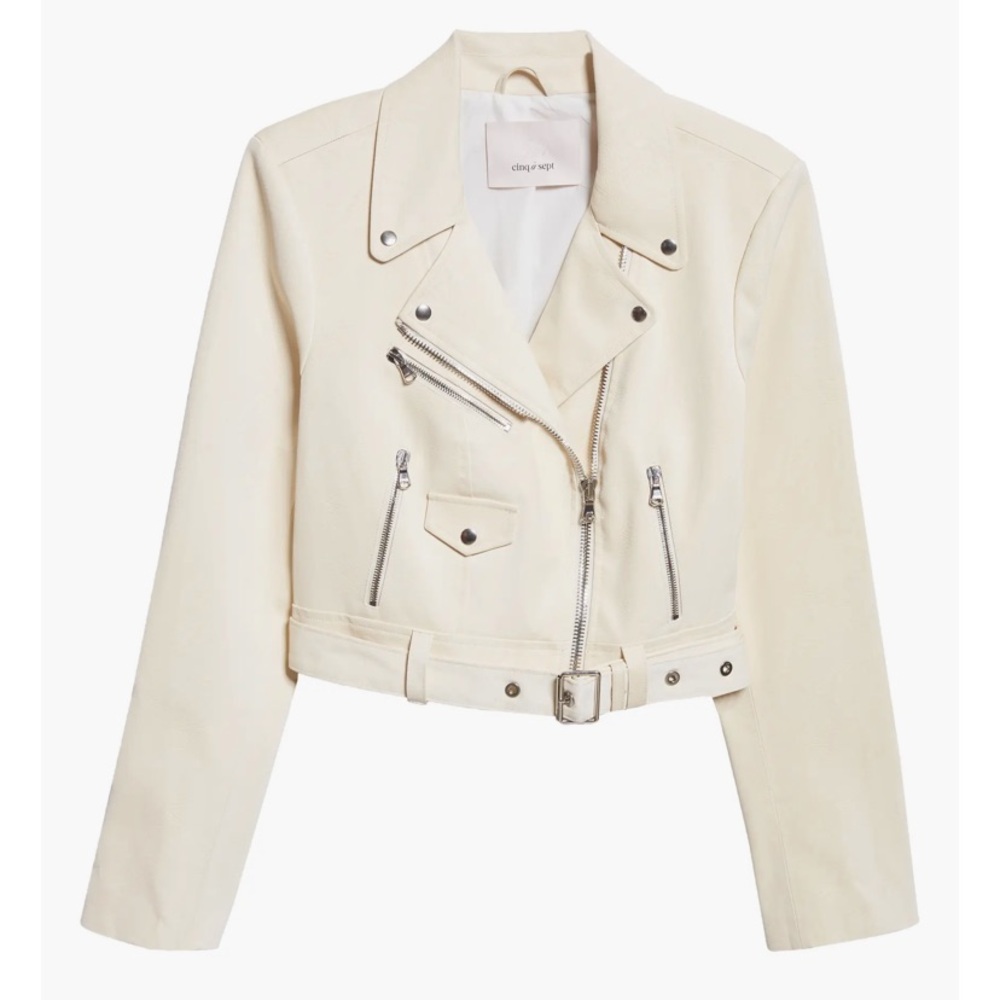 NEW‼️ Cinq à Sept Zoe Faux Leather Moto Jacket